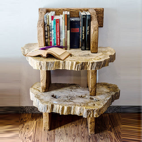 Petrified book shelf or bedside cabinet