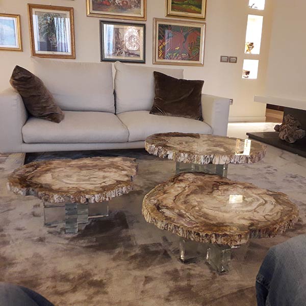 Petrified wood table set