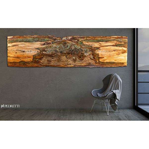 Petrified wood art panel