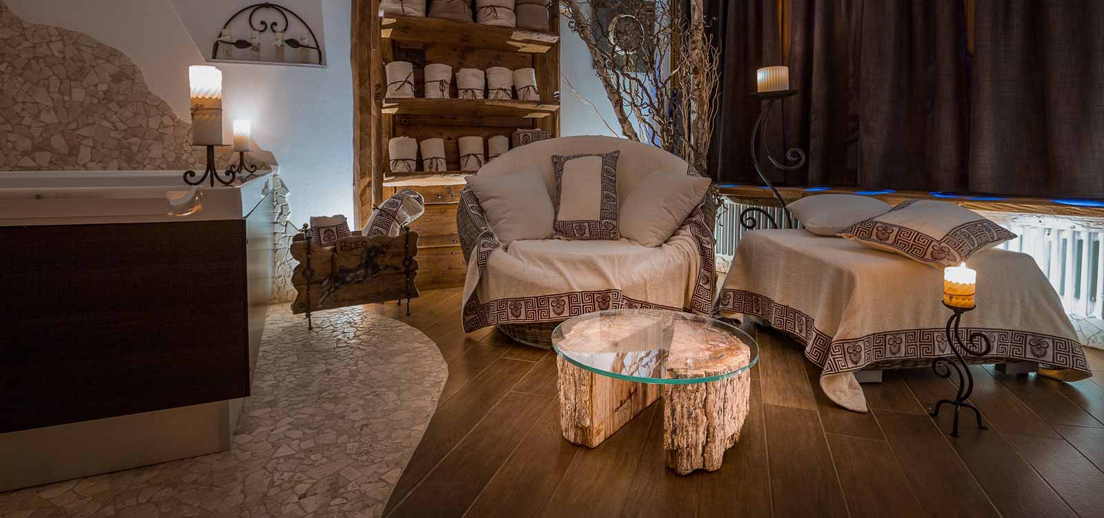 Table and wash basin in fossilized wood